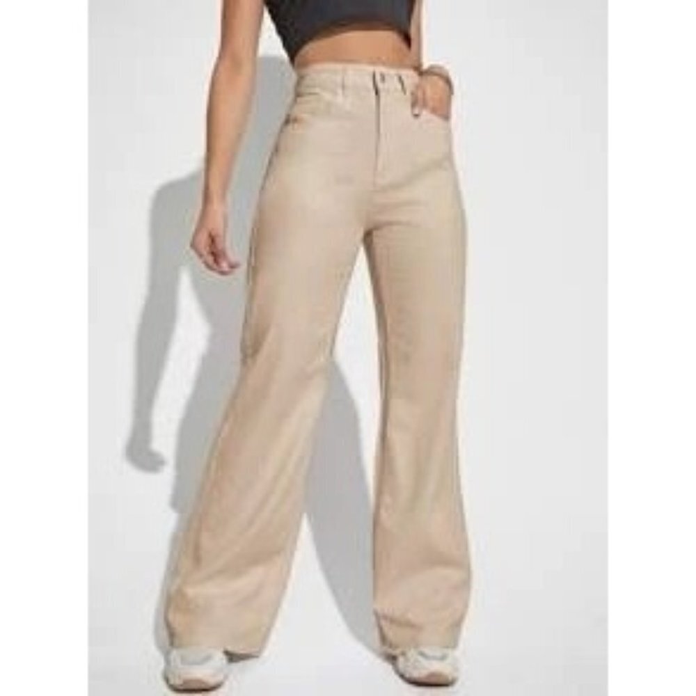 New SHEIN‎ EZwear High Waist Patched Detail Wide Leg Pants - Size XS
